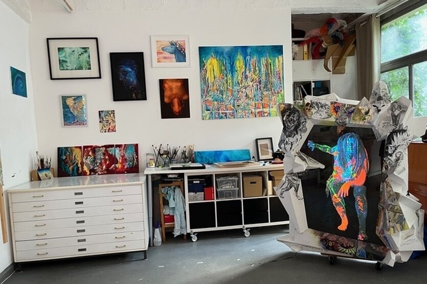 Auch dieses Atelier von Britta Adler im Atelierhaus in der Schönstedtstraße ist bedroht, Foto: Britta Adler